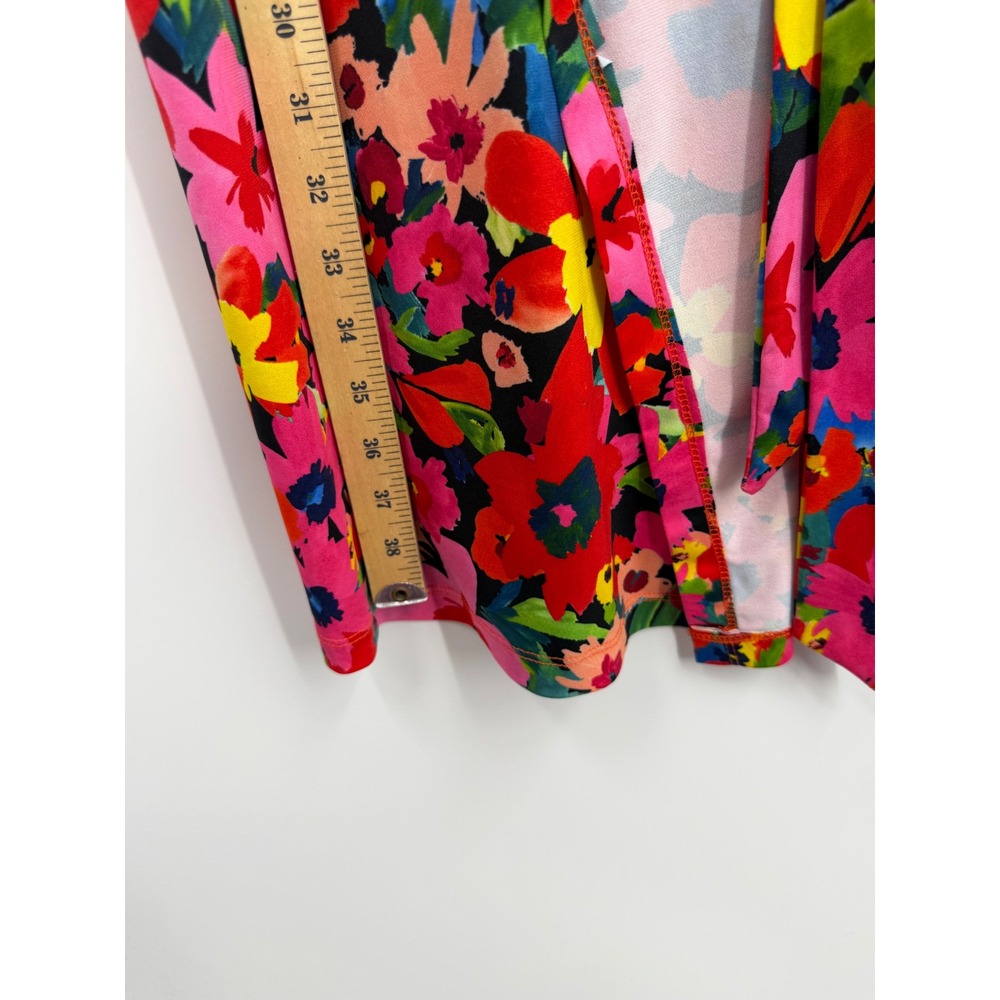 Alexia Admor Floral Wrap Dress Women XL Multi Color Long Sleeve Mini V-Neck - Picture 3 of 5